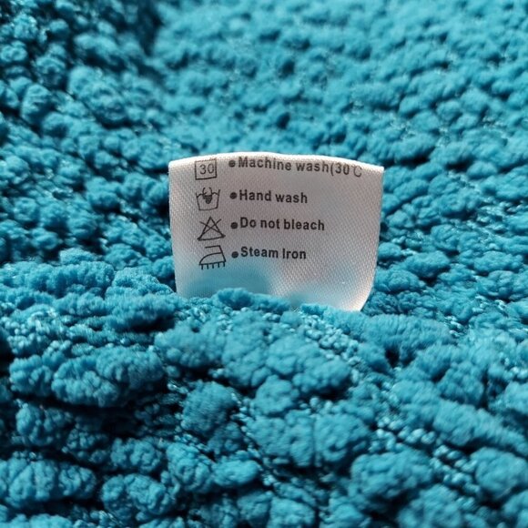 Merokeety Teal Oversized Lagenlook Popcorn Knit Open Front Cardigan - Picture 7 of 8